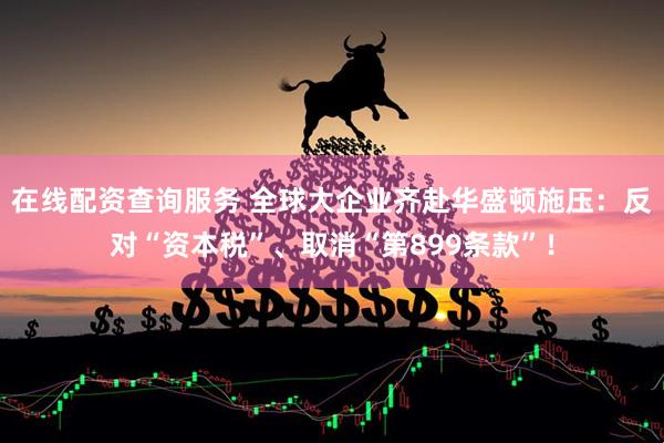 在线配资查询服务 全球大企业齐赴华盛顿施压：反对“资本税”、取消“第899条款”！