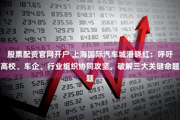 股票配资官网开户 上海国际汽车城潘晓红：呼吁高校、车企、行业组织协同攻坚，破解三大关键命题